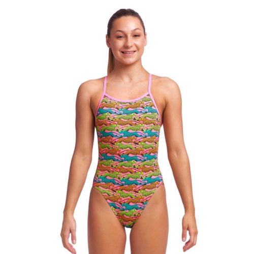 Girls Lying Cheet Single Strap One Piece