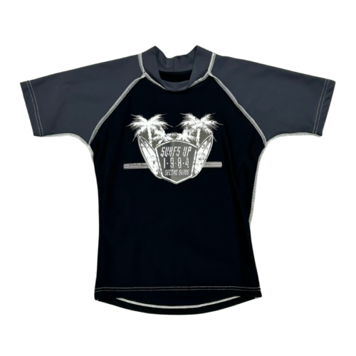 Second Skins Boys UV 1984 SS Rash 7-8 Years Black Grey
