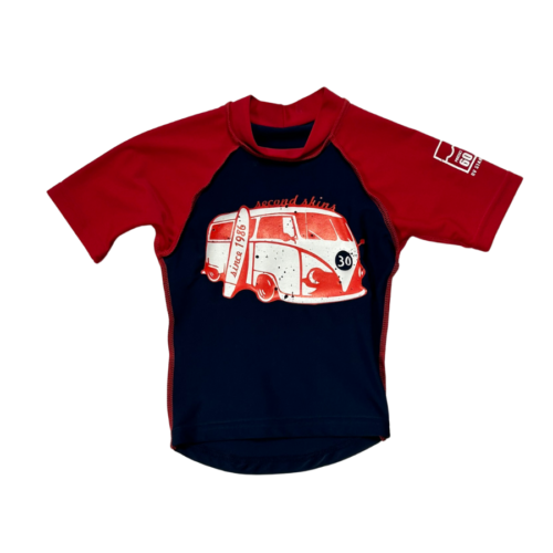 Second Skins Boys UV Combi  SS Rash 2 Years Navy Red