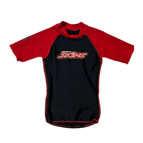 Second Skins Boys UV Raglan  SS Rash 3 Years Black Red