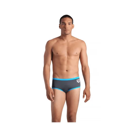 Arena Mens One Low Waist Short Big Logo Asphalt Turquoise