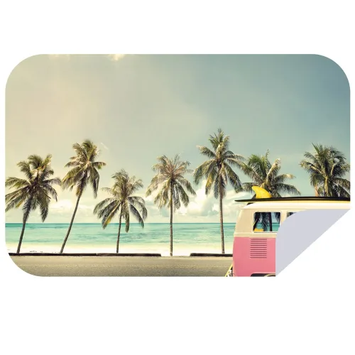 Bobums Microfibre XL Printed Towel Pink VW Bus