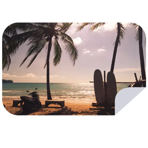 Bobums Microfibre XL Printed Towel Silhouette Boards Beach View