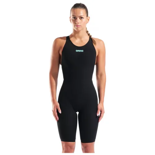 Arena Women's Powerskin Veloce Open Back Racing Suit Black Teal 28