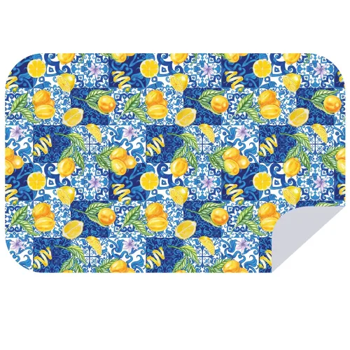 Bobums Microfibre Towels XL Lemon Blue Tiles