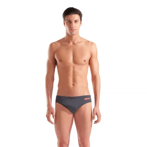 Arena Mens Solid Brief Asphalt Bright Coral 26