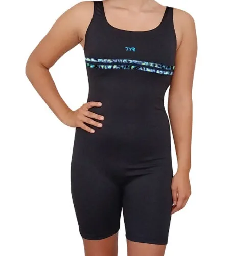 TYR Binding Aqua Unitard Black Energia Green